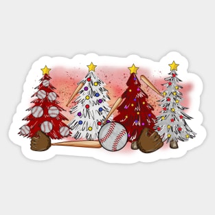 Softball Christmas Trees Xmas Gifts Sticker